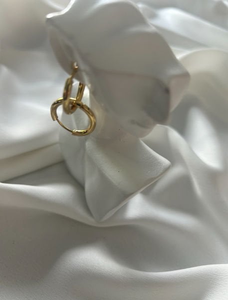 Halka Küpe Gold Çelik